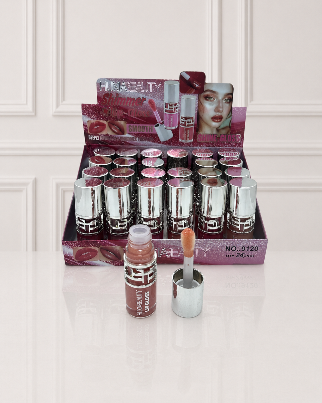 LIP GLOSS SHIMMER HUXIABEAUTY 9120