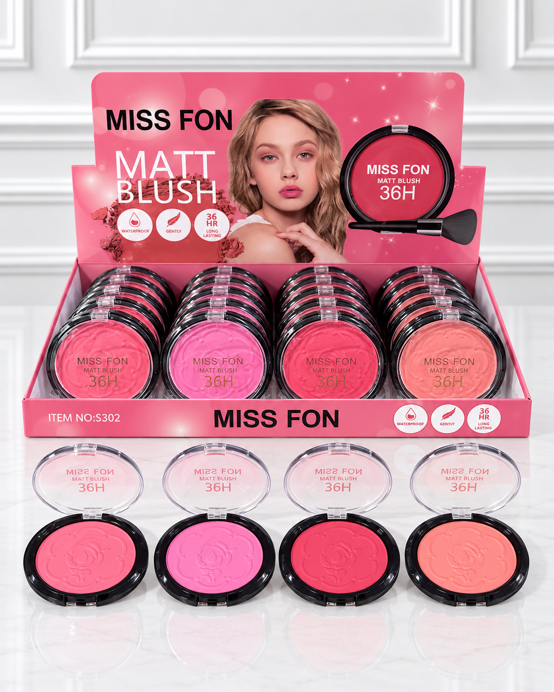 RUBOR COMPACTO MATE 36H MISS FON S302