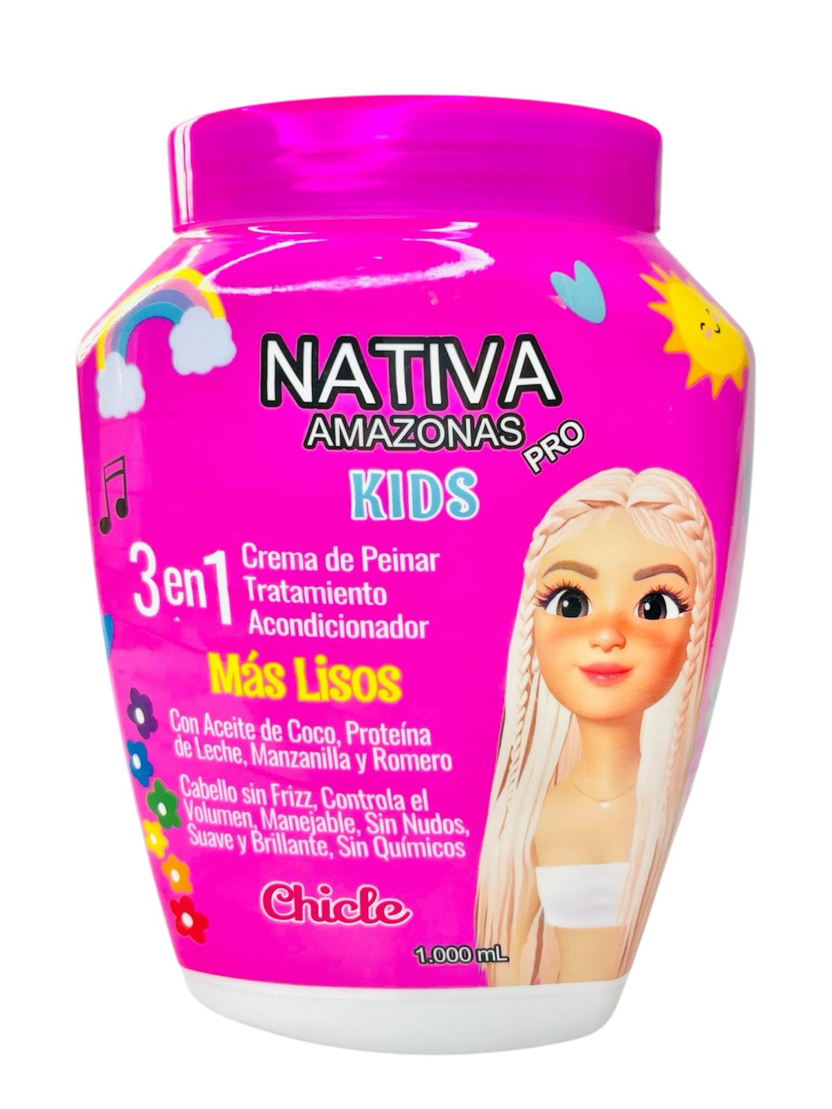 TRATAMIENTO NATIVA CHICLE LISOS NIÑA 1000ML