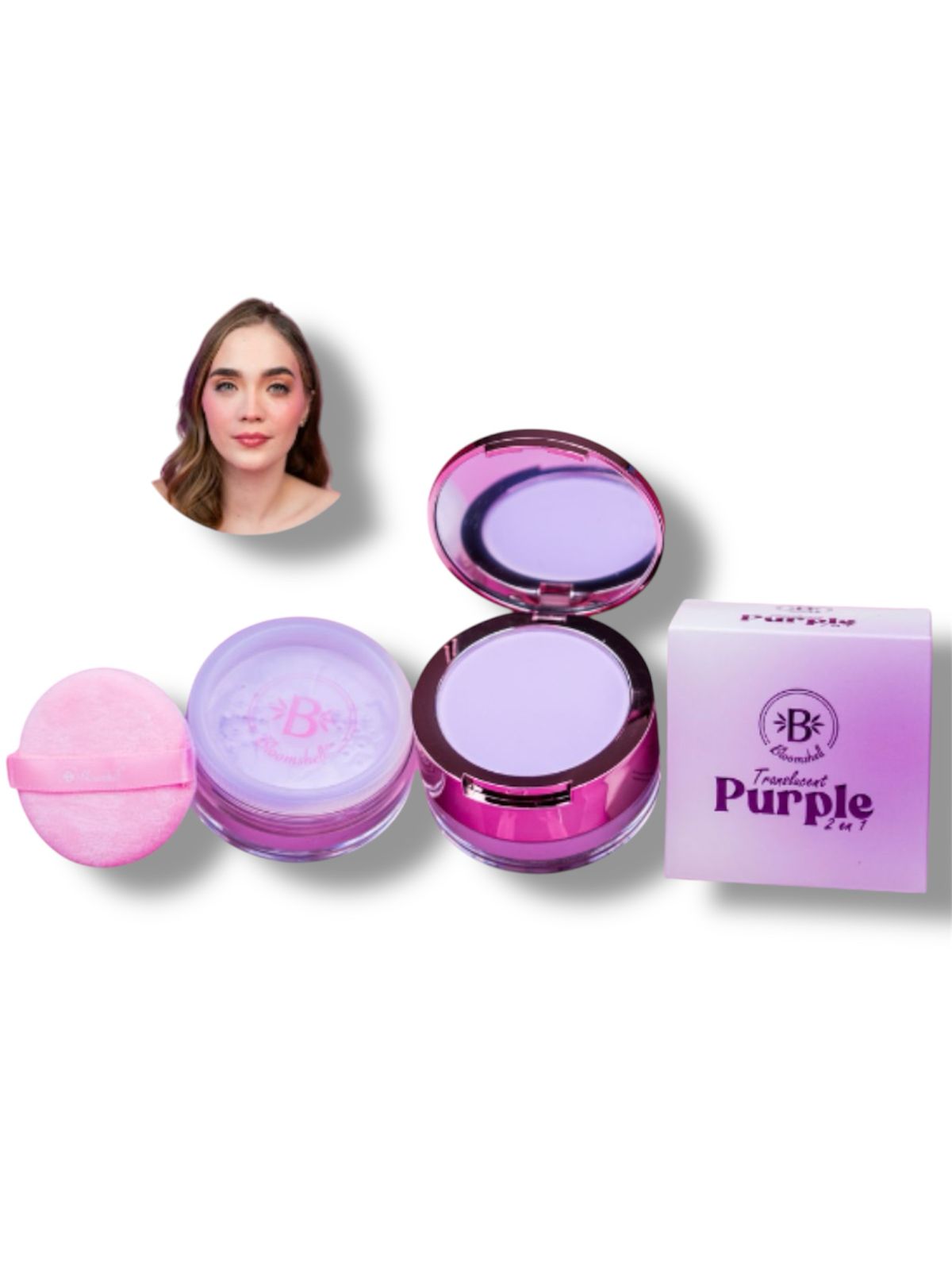 POLVO TRANSLUCIDO 2 EN 1 PURPLE BLOOMSHELL BL-306