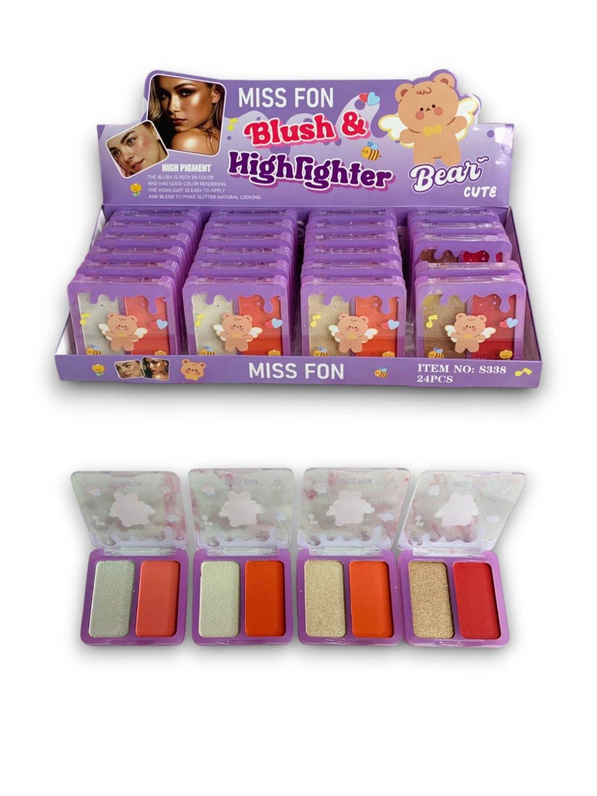 RUBOR E ILUMINADOR DUO BEAR SUPER CUTE MISS FON S338
