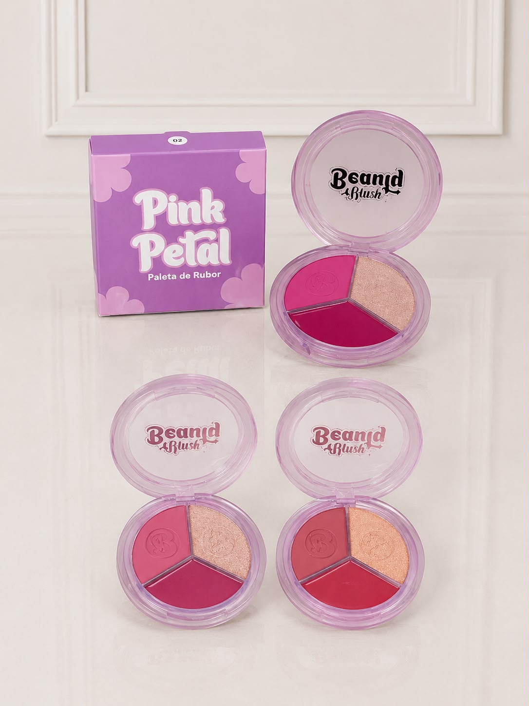 TRIO DE RUBORES + ILUMINADOR ALMA BEAUTY ABM-024