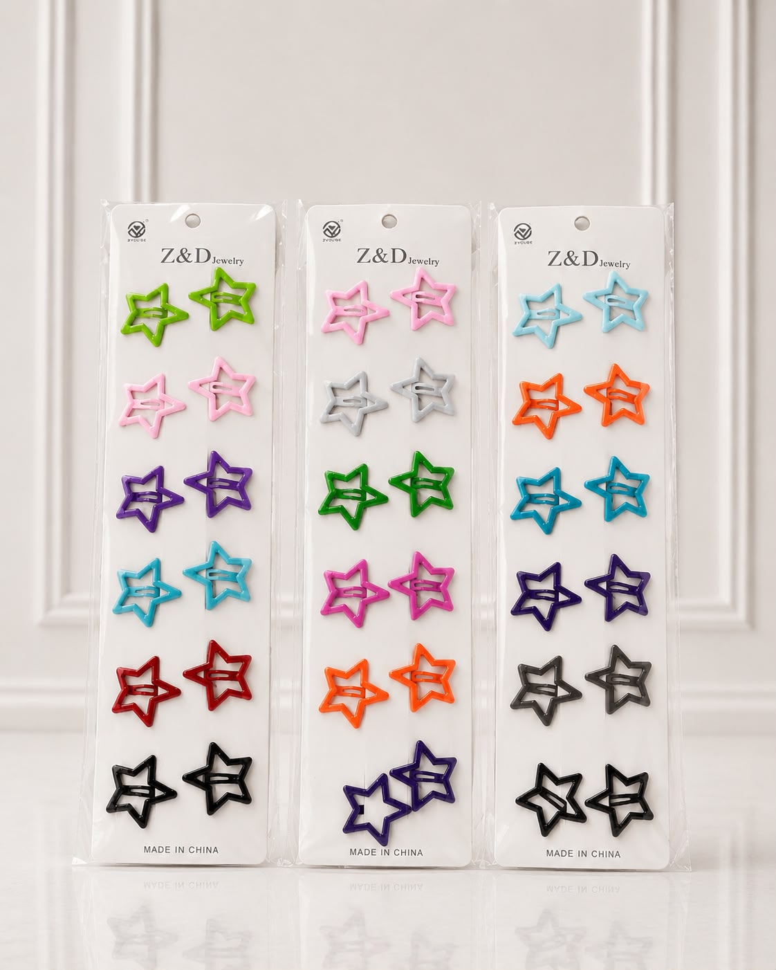 PAQUETE PINZA ESTRELLA COLORES SURTIDOS Z&D