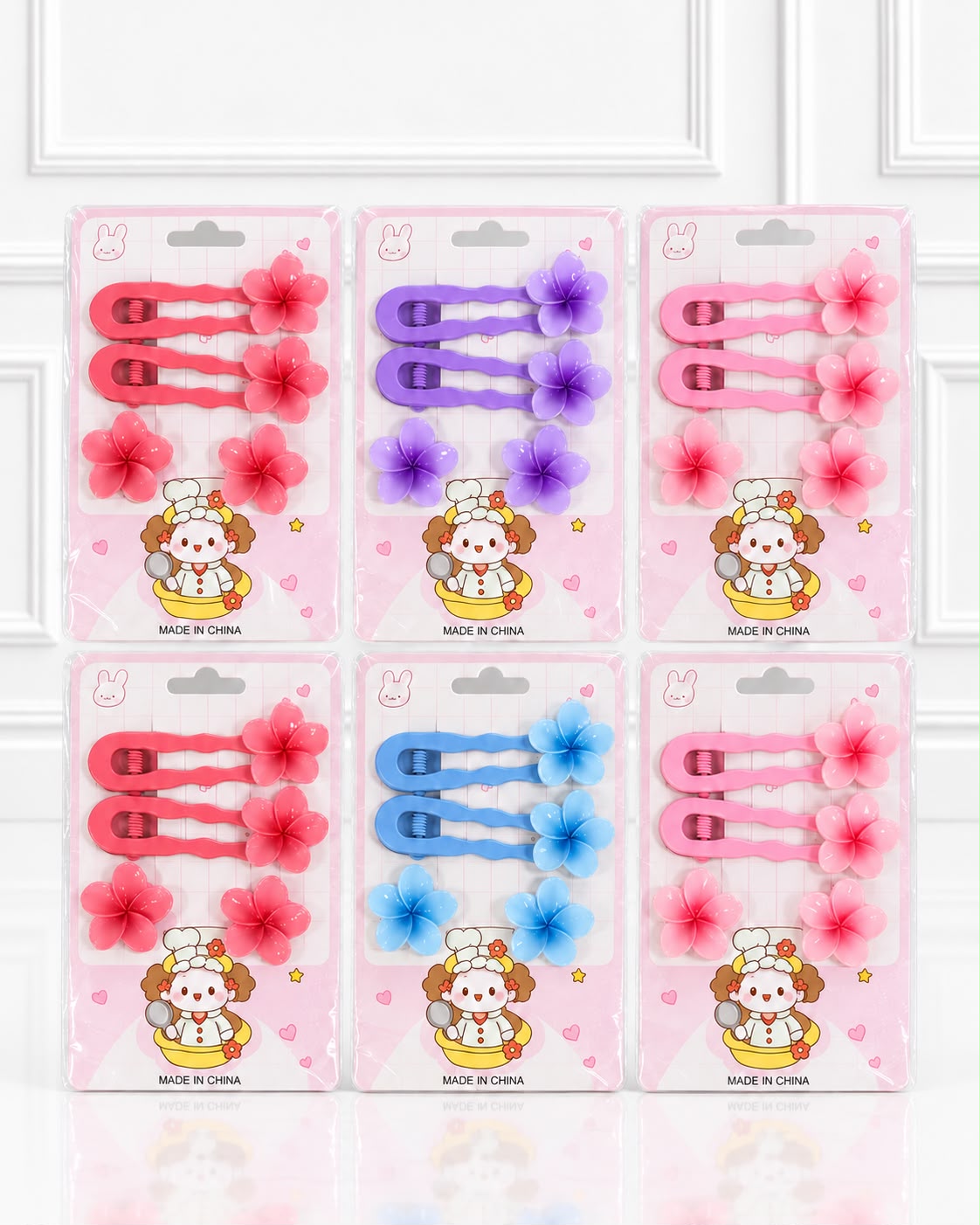 KIT DE PINZAS Y GANCHOS CAIMAN FLOR X4 DL-799