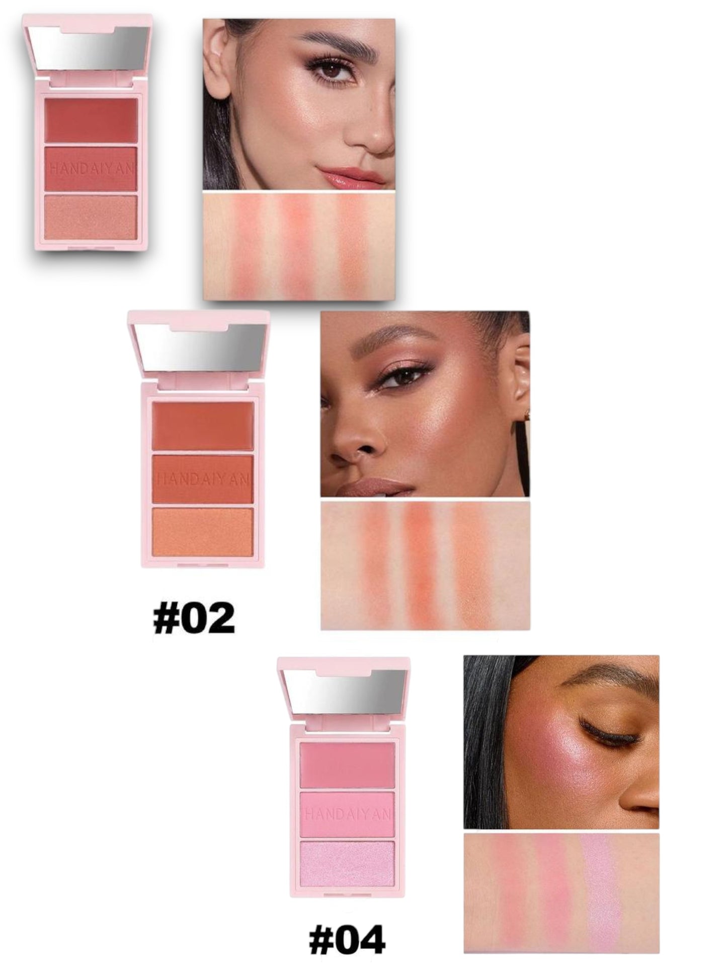 TRIO DE RUBOR CHEEK HANDAIYAN H3023