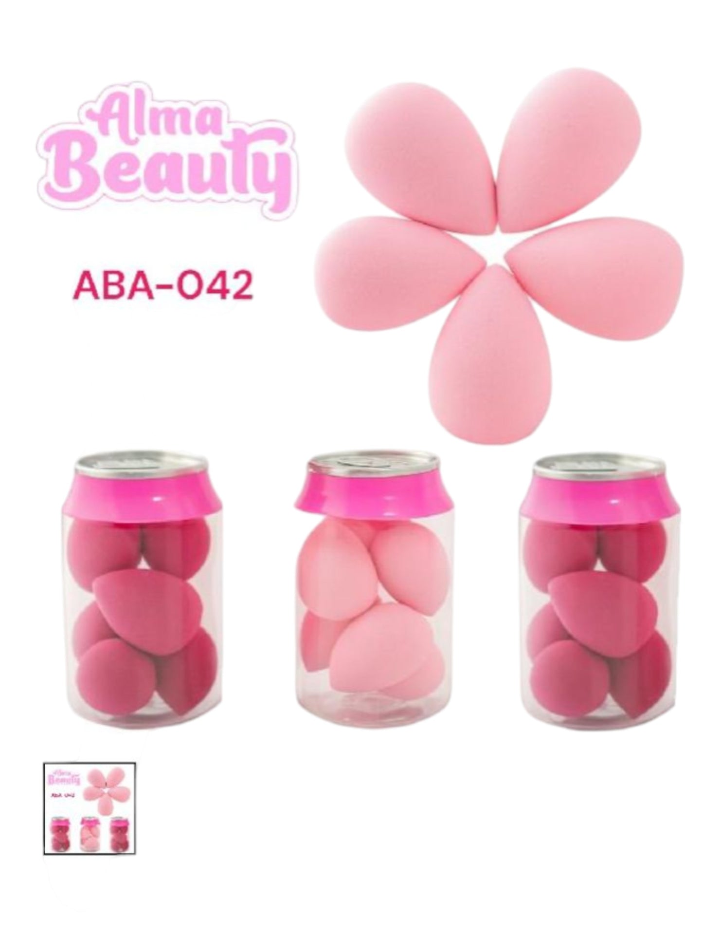 BARRILITO X5 MINI ESPONJAS BLENDES GOTAS ALMA BEAUTY ABA-042