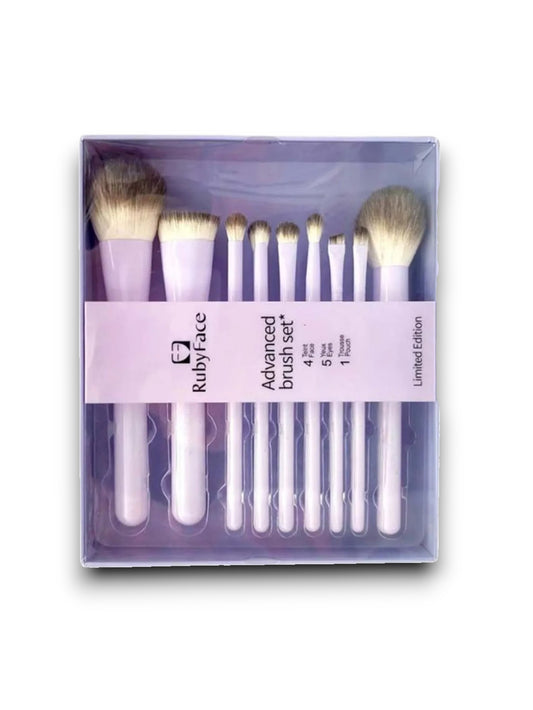SET DE BROCHAS MANGO DE MADERA RUBY FACE X9 SF09