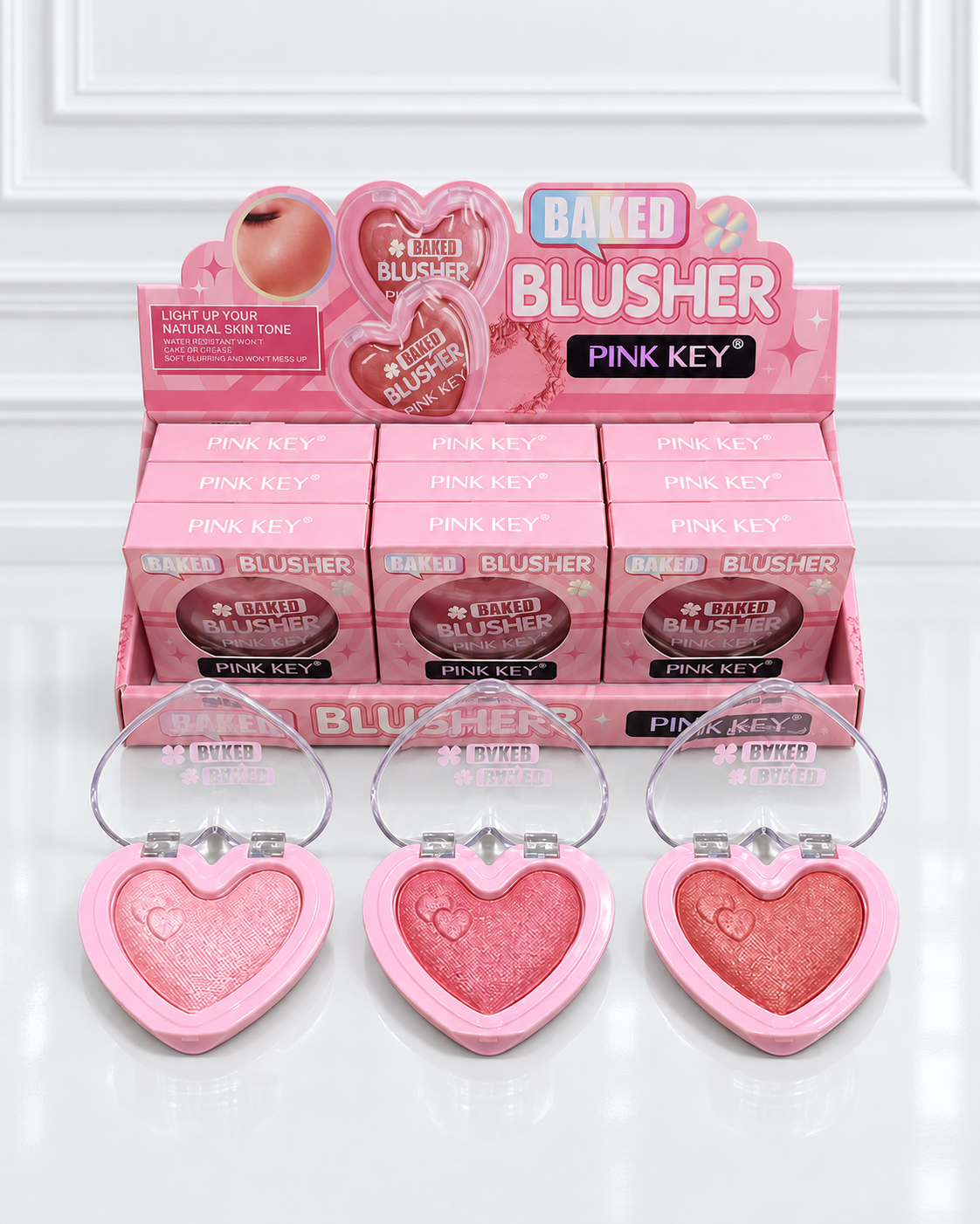 RUBOR COMPACTO BAKED PINK KEY YM3033