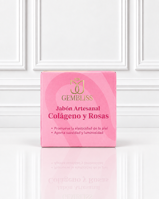 JABON ARTESANAL EN BARRA COLAGENO Y ROSAS GEMBLISS