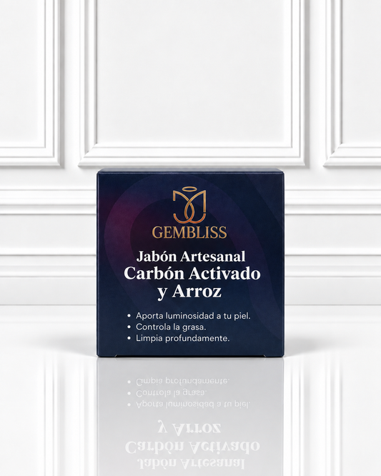JABON ARTESANAL EN BARRA CARBON Y ARROZ GEMBLISS