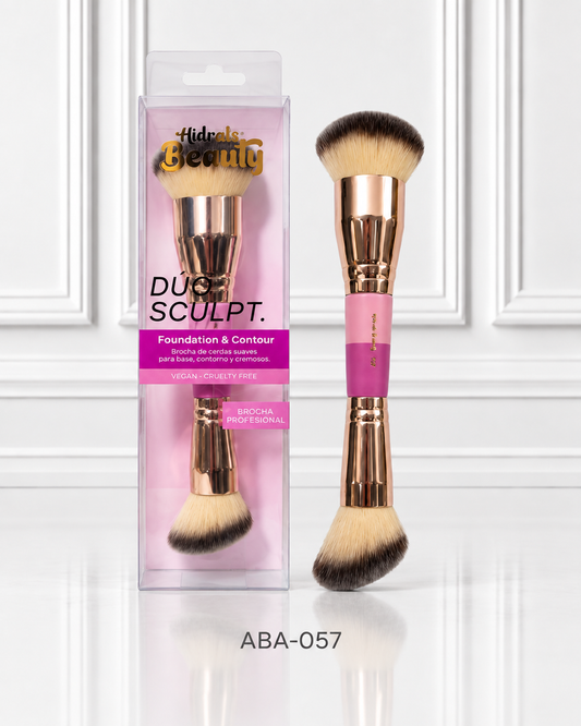 BROCHA DOBLE PARA BASE Y CONTORNO HIDRALS BEAUTY HBA-057