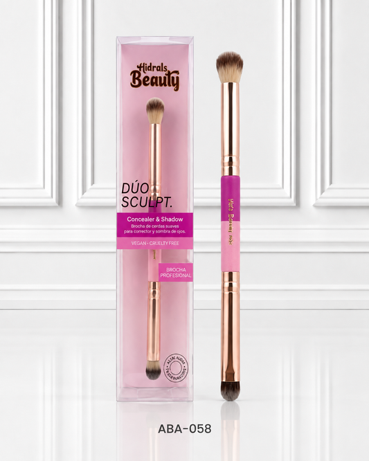 BROCHA DOBLE PARA CORRECTOR Y SOMBRA HIDRALS BEAUTY HBA-058