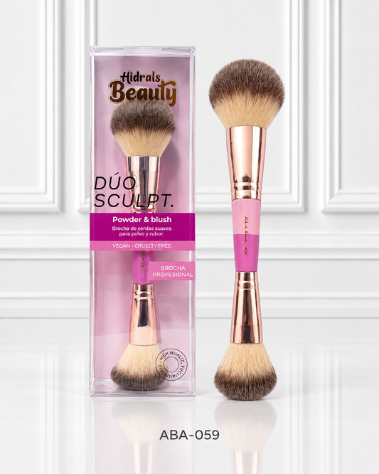 BROCHA DOBLE PARA POLVO Y RUBOR HIDRALS BEAUTY HBA-059