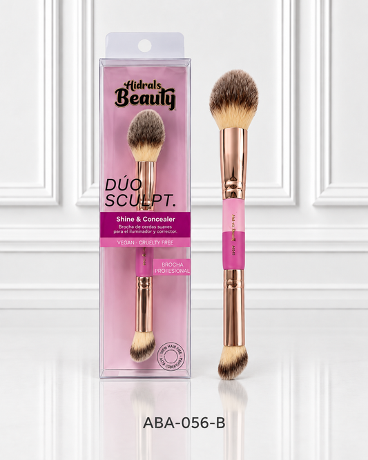 BROCHA DOBLE PARA ILUMINADOR Y CORRECTOR HIDRALS BEAUTY HBA-056