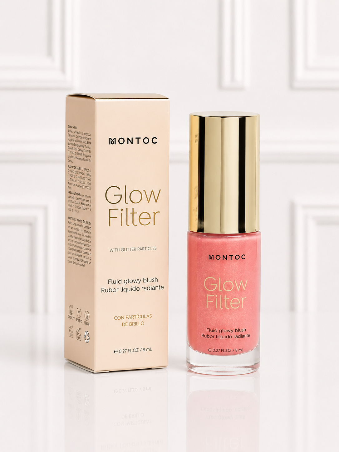 RUBOR LIQUIDO GLOW FILTER GUAYABA 1.0 MONTOC
