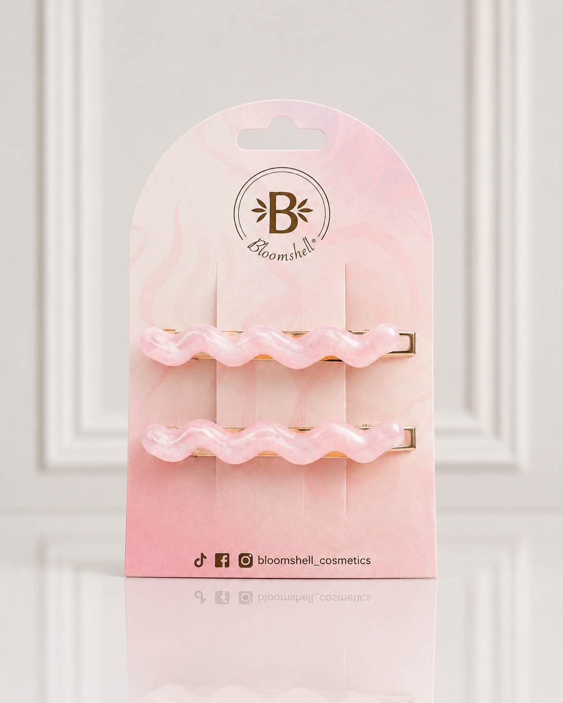 PINZAS PARA EL CABELLO PINK BLOOMSHELL BL-YM006