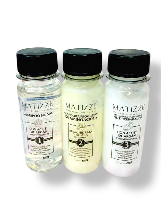 KIT ALISADORA AMINOACIDOS MATIZZE 3 PASOS 60 ML