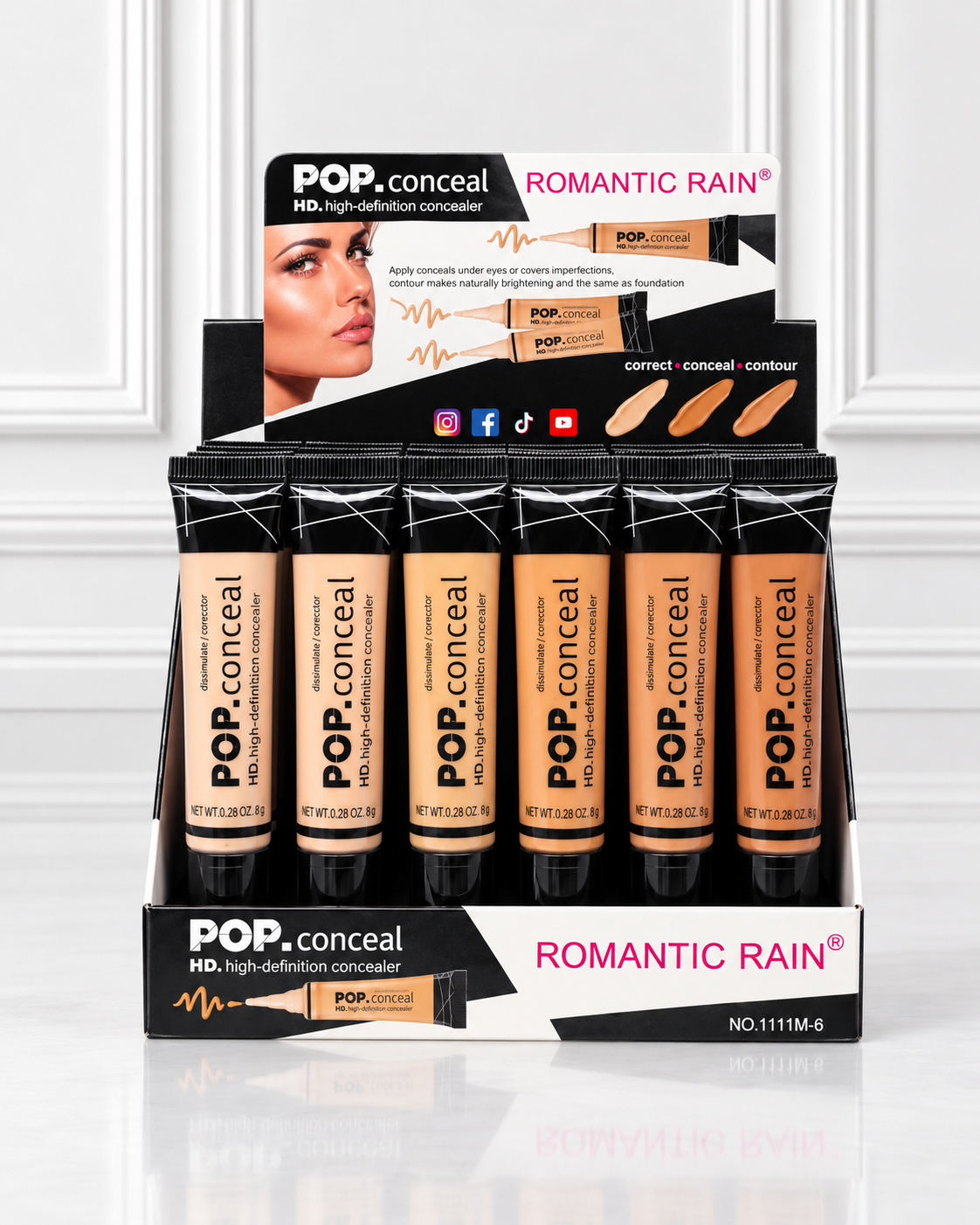 CORRECTOR DE OJERAS TONOS SURTIDOS ROMANTIC RAIN REF 1111M-66