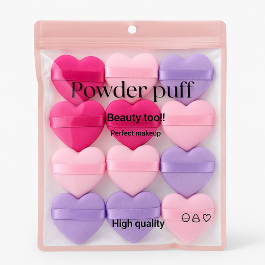 SET X12 BORLA CORAZON POWDER PUFF JFJ2504-248