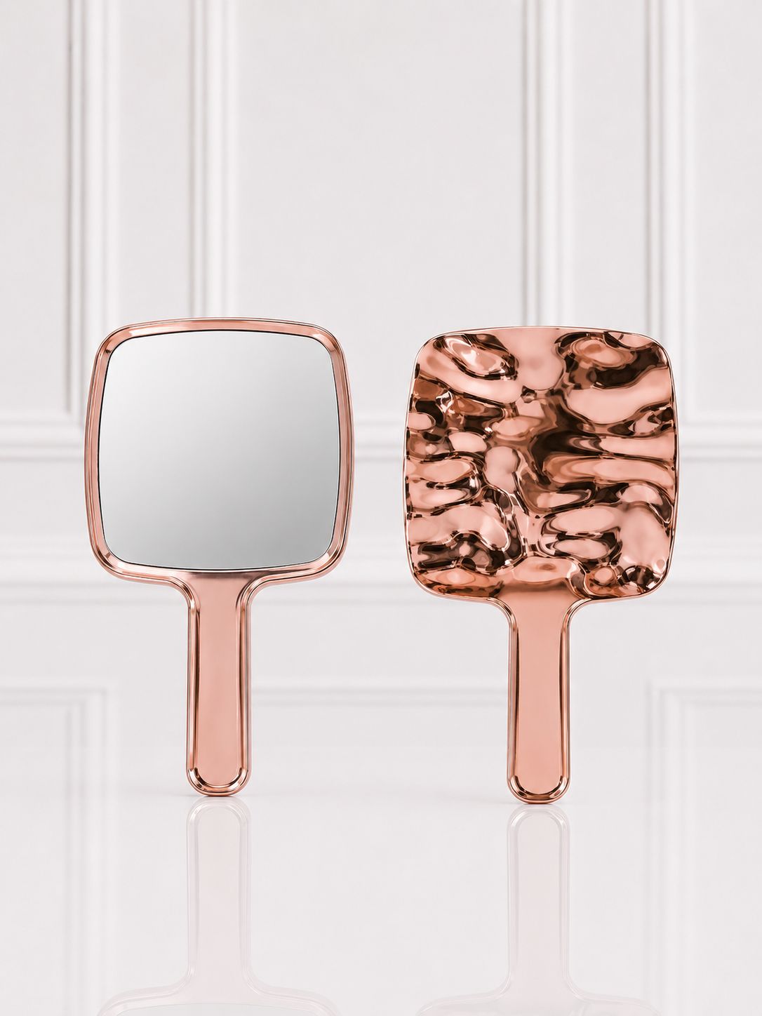 ESPEJO DE MANO ORO ROSA