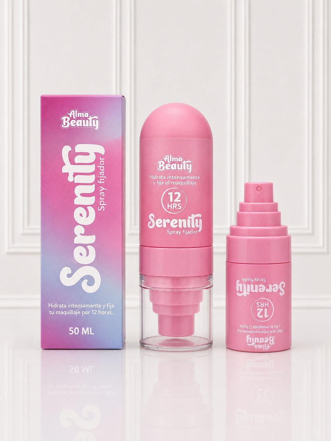 FIJADOR DE MAQUILLAJE SERENITY ROSADO ALMA BEAUTY ABM-039