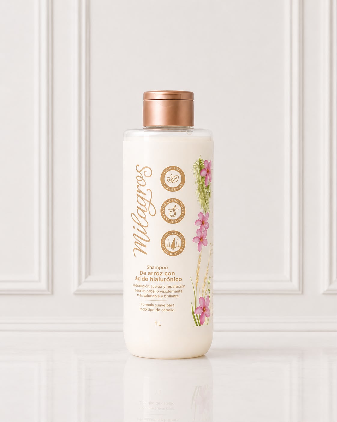 SHAMPOO DE ARROZ CON ACIDO HIALURONICO MILAGROS 1L