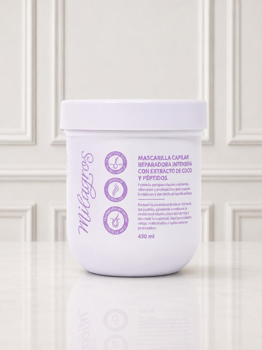 MASCARILLA CAPILAR REPARADORA INTENSIVA CON EXTRACTO DE COCO MILAGROS X450ML