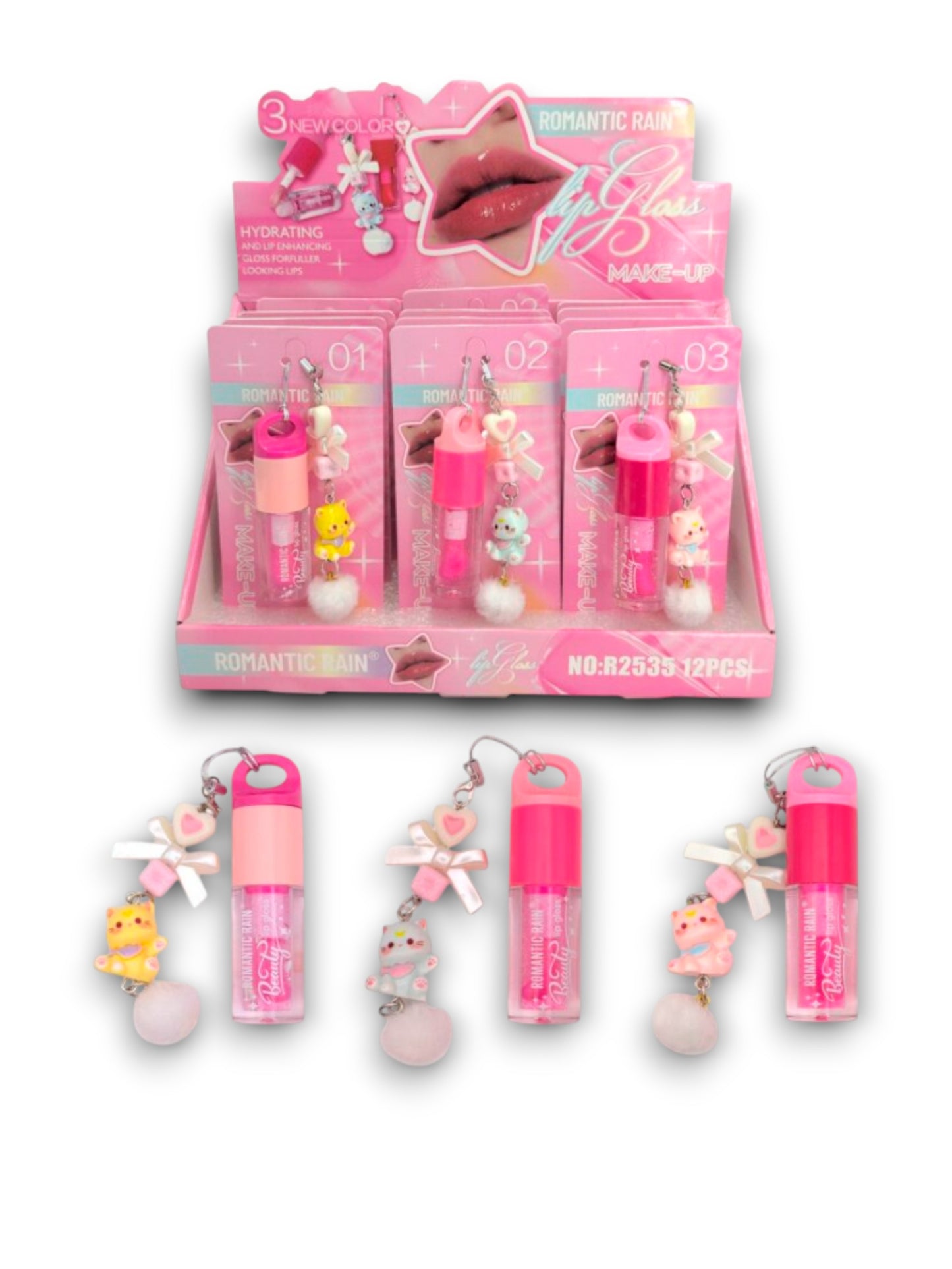 LIP GLOSS CON LLAVERO ROMANTIC RAIN R2535