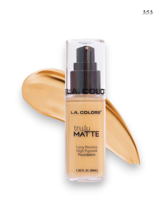 BASE LIQUIDA TRULY MATTE L.A COLORS NUDE TONO 353 CLM353