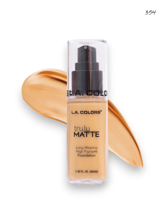 BASE LIQUIDA TRULY MATTE L.A COLORS BEIGE TONO 354 CLM354