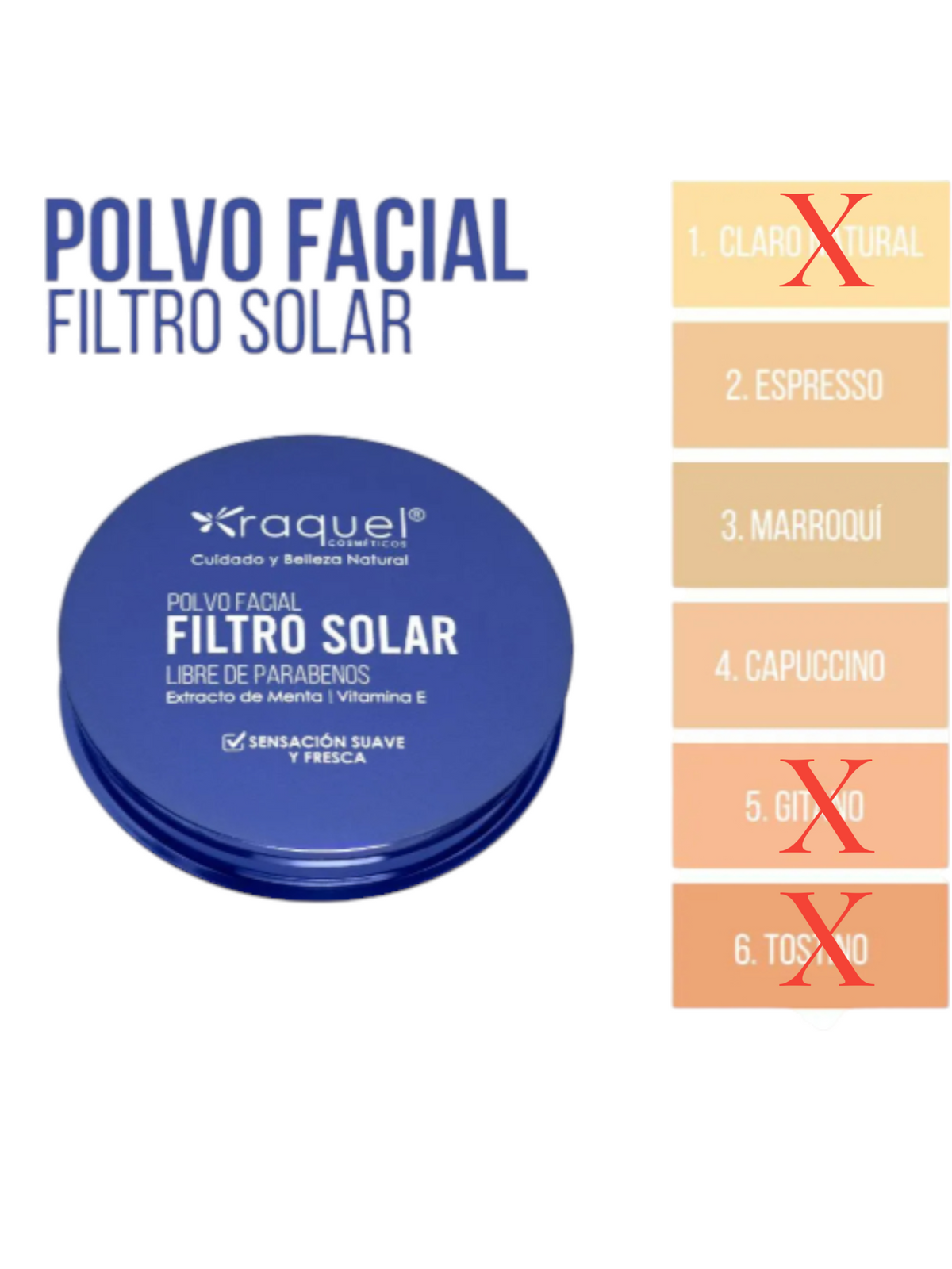 POLVO FACIAL RAQUEL 4 TONO CAPUCCINO